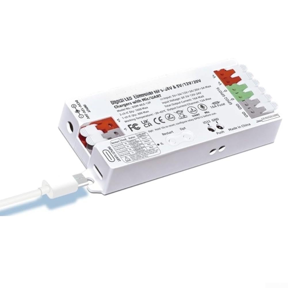 Per ESP32 per controller WLED per USB-C 60 W per strisce LED
