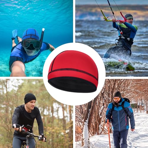 Image of DEHAI Neoprene Diving Hood Wetsuit Swimming Caps for Womens Mens Youth, 2mm 3mm Thermal Water Beanie Hat Keep Long Hair Dry for Curly Locs Braids