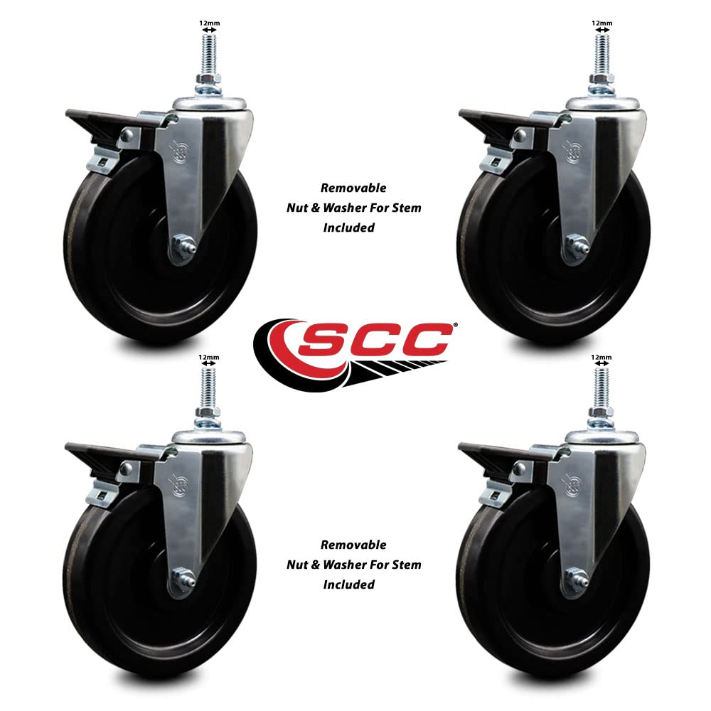 Phenolic Swivel Threaded Stem Caster Set of 4 w/6