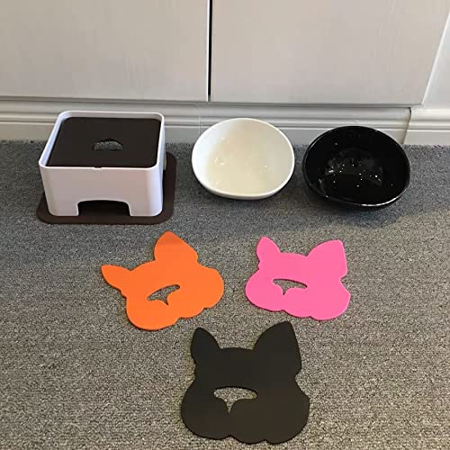 JWPC Bulldoggen-Futternapf, rutschfest, für Hunde und Katzen, Abnehmbarer Gummi-Futternapf, steril, geneigt, mit abgeschrägter Basis (Schwarz(Keramik), 1.5 Cup)