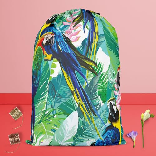Image of ArtzFolio Exotic Birds & Beautiful Flowers D2 | Reusable Sack Bag | Bag for Gym, Storage, Vegetable & Travel