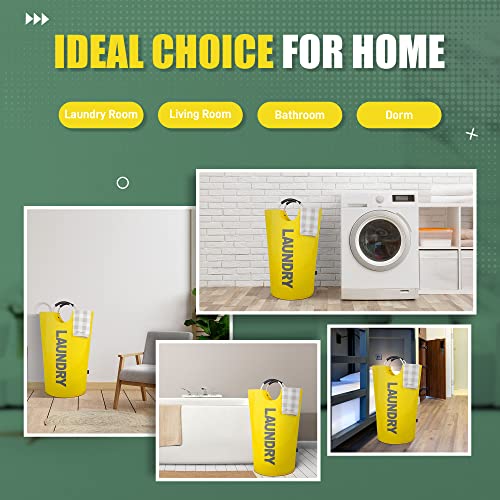 Caroeas 95L Pro Large Laundry Basket (13 Colors), Waterproof Laundry Hamper, Laundry Bag With Padded Handles, Clothes Hamper Stands Up Well, Collapsible Laundry Basket Easy Storage(Yellow) #TOP3