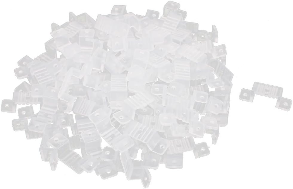 uxcell 16mm x 6mm Plastic LED Light Strip Fixing Mounting Bracket Clear 100pcs