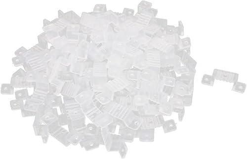 uxcell Soporte de montaje de fijación de tira de luz LED de plástico de 0.630 in x 0.236 in transparente 100 unids