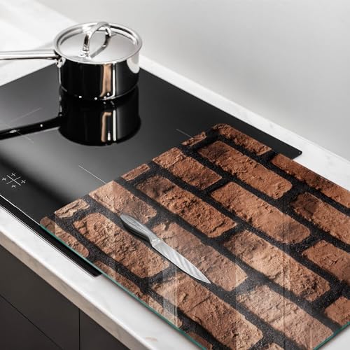 Planche à découper induction 60x52 protection plaque cuisson Wallfluent briques