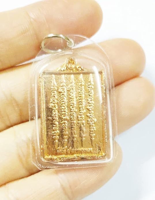 Amulet Sacred Pendant Yant 5 Row Copper & PHA Yant Wessuwan Yantra Cloth Thai Magic Charm Talisman Relationship Attract Prosperity Abundance Wealth Trade Money Business Fortune Luck Blessed LP Dam