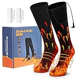 Beheizbare Socken - USB Akku Heizsocken Damen & Herren Beheizte Heizung Socks mit Batterie Elektrisch Fusswaermer Wiederaufladbare Heizbar Socks (Schwarz)