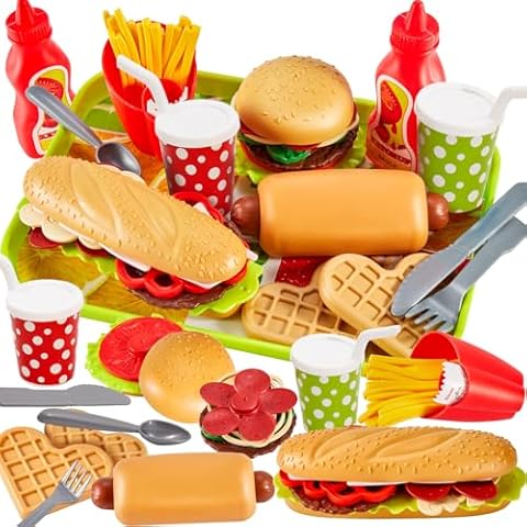 BUYGER Pretend Play Fast Food Set Cover