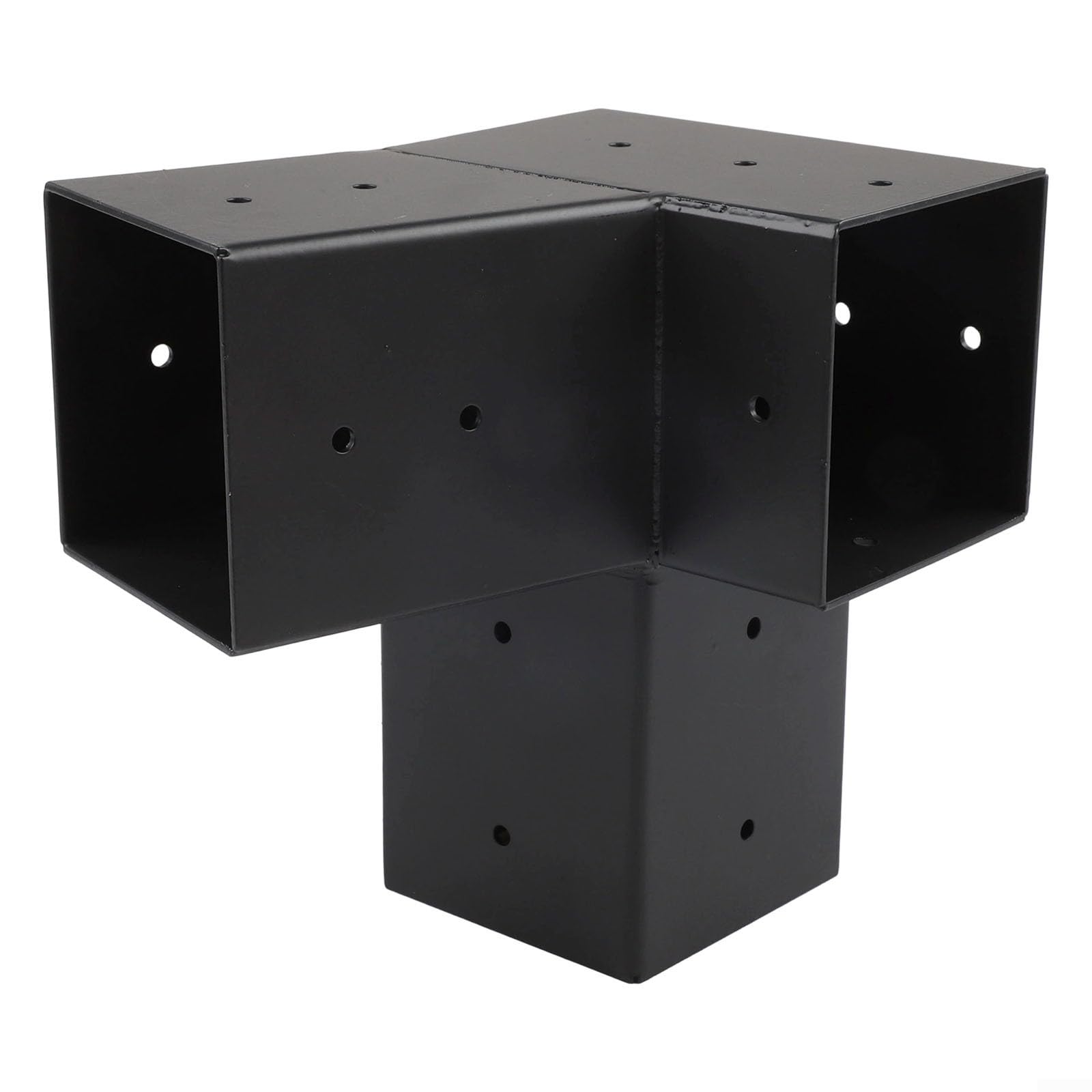 Soporte de pared para pérgola para techo inclinado, kit de soporte de poste de madera de 4 x 4 pulgadas, acero negro (derecha 15°)