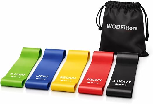 WODFitters Mini Bands Set for Women - 5 Exercise Workout Resistance Bands - Exercise Loops - Workout Flexbands for Stretching, Physical Therapy, Rehab, Home Fitness and Muscle Activation