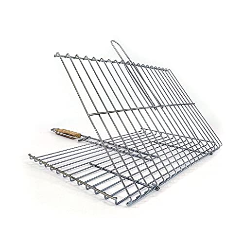 Hakan Grill Basket 11.8 x 15.8-inch for Outdoor Grill, Barbecue Basket for Fish, Steak, Chicken, Vegetables, Shish Kabob and Shrimp, Large Lockable Basket with Wooden Handle, Stainless Steel, BBQ by Hakan - Image 5