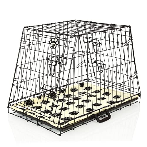 Car Dog Cage 30" With Vet Bed Cozy Pet, Fits Most Makes Audi BMW Fiat Ford Honda Hyundai Kia Jaguar Toyota Renault Vauxhall VW Volvo Puppy Crate Model CDC02 + VB30C