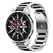 V-MORO No Gaps Metal Strap Compatible with Galaxy Watch 46mm Bands/Gear S3 Frontier Band with Clips Solid Stainless Steel Bracelet for Samsung Galaxy Watch 46mm R800/Gear S3 Smartwatch Silver Black