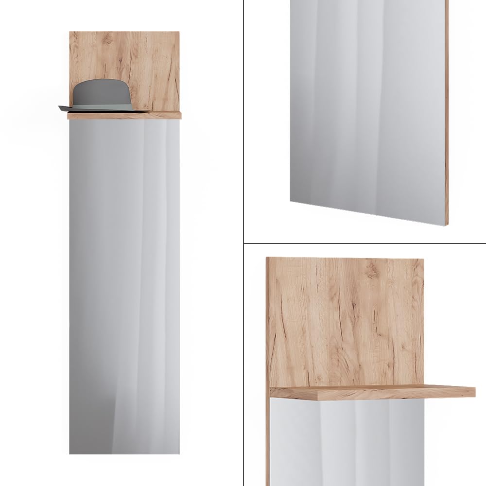 Guardaroba Ingresso Atena Con Specchio - Legno Laminato, Scarpiera, Ripiano, 68x200x35 Cm - Foto 5