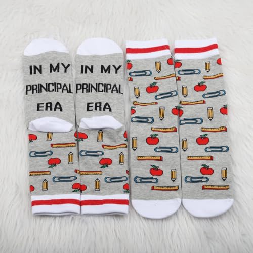 PXTIDY 2 Pairs School Principal Sock School Principal Assistant Gift Appreciation Socks4
