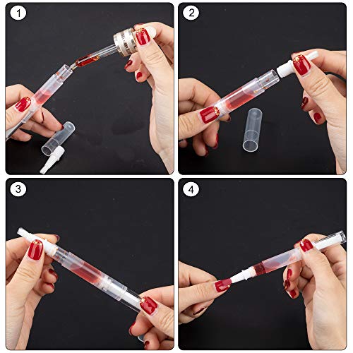 Leerer Nagelöl Stift Bürsten Applikator, 3ml Transparenter Drehstifte Lip Gloss Flasche Tube, Nachfüllbar Kosmetische Container, Twist Pen mit Pinsel für Wimpern Wachstum (12 Stück) – Bild 6