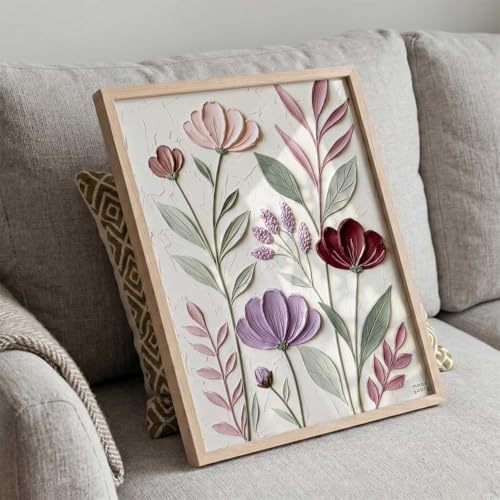 Image of kotart Floral Laef Wall Art Home Decoration | Aesthetic Paintings With Frame For Living Room Bed Room Hotel Wall Decor Digital Reprint (13x17 inch)