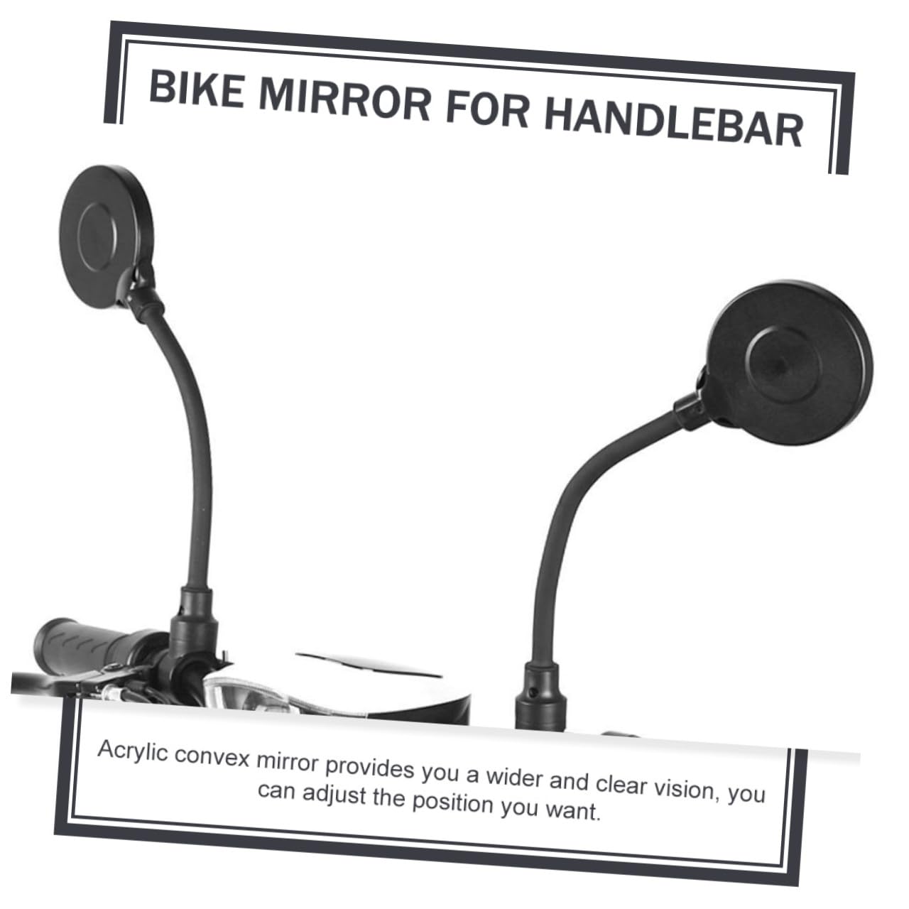 Specchietto Retrovisore Bici 2 Pezzi in Alluminio Abs Acrilico Nero | Regolabile, Visione Larga e Nitida, per Bici Pieghevole e Bici da Strada, Set Doppio