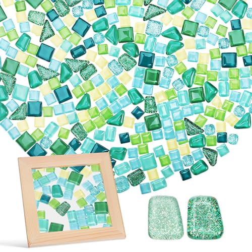 ULTECHNOVO Mélange de Carreaux de Verre pour Loisirs Créatifs 2 Packs de Pièces en Verre Formes Variées pour Décoration Murale et Faits Main