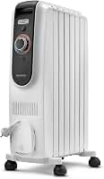 De'Longhi Dragon EasyTronic – Radiador de Aceite para Estancias hasta 45 m³, Calefactor Eléctrico con Termostato de Seguridad, 6 Aletas, Calefacción con 12 Niveles, Portátil, 1500W, Blanco (TRD50615)
