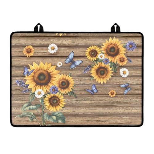 Image of Sunflower Wood Multi-Purpose Stove Top Cover Silicone Thermal Mat for Electric Stove(30 inchx21 inch) Scratch Resistant Glass Cooktop Protector & Dish Drying Mat