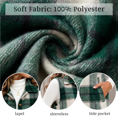 ZWRXW Plaid Vest for Women Flannel Jackets Button Down Sleeveless Shacket - image 7