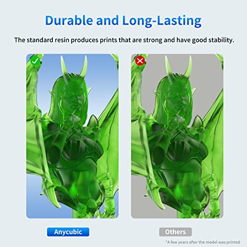 Image of ANYCUBIC 3D Printer Resin, 405nm SLA UV-Curing Resin with High Precision and Quick Curing & Excellent Fluidity for LCD 3D Printing (Clear Green, 1kg)