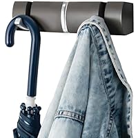 House of Home Wall Mounted Coat Hooks – 3-Hook Dark Grey Steel Hanging Rack for Doors, Halls & Entryways – Heavy-Duty Wall or Door Mounted Clothes Hanger for Coats, Hats, Bags & Scarves