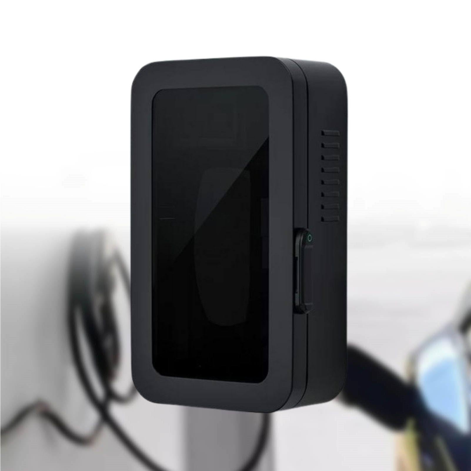 MhWrughts Wall Charger Station Box for Tesla Wall Connector and ChargePoint, Weatherproof EV Charger Enclosure with Lock and Cable Storage for Home Outdoor Use Black-PasswordB