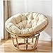 gaoxiao Cuscino per Sedia Papasan, Cuscino per Balcone per Divano da Salotto Impermeabile Cuscino per Sedia a Dondolo amache pensili Addensare Sedia Rattan Rotondo Cuscino per(Size:120cm,Color:Beige)