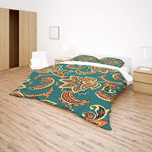 Parure de lit 3 pièces tissu 100% polyester infroissable pour grand lit King - 5