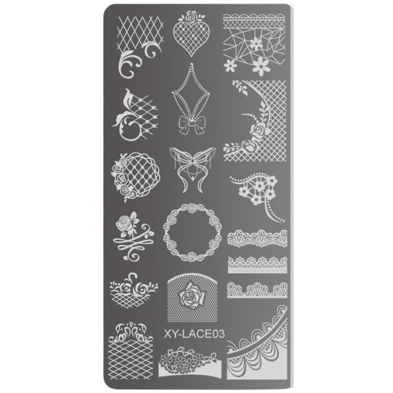 Lace Floral Hollow Design Steel Template with Color Film Transfer Sheet Nail Art Stamping Plate-picture-33