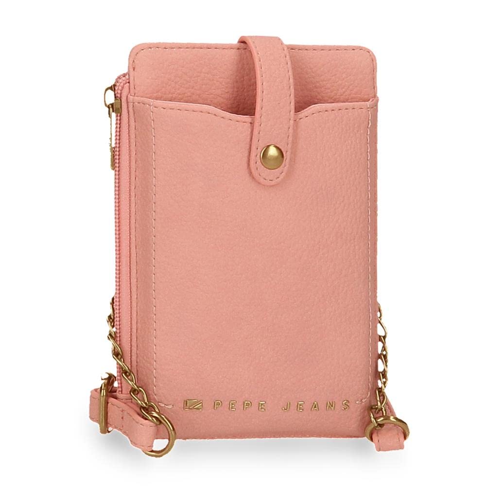 Pepe Jeans Diane Shoulder Bag Mobile Holder Pink 9,5x16,5 cm Synthetic Leather
