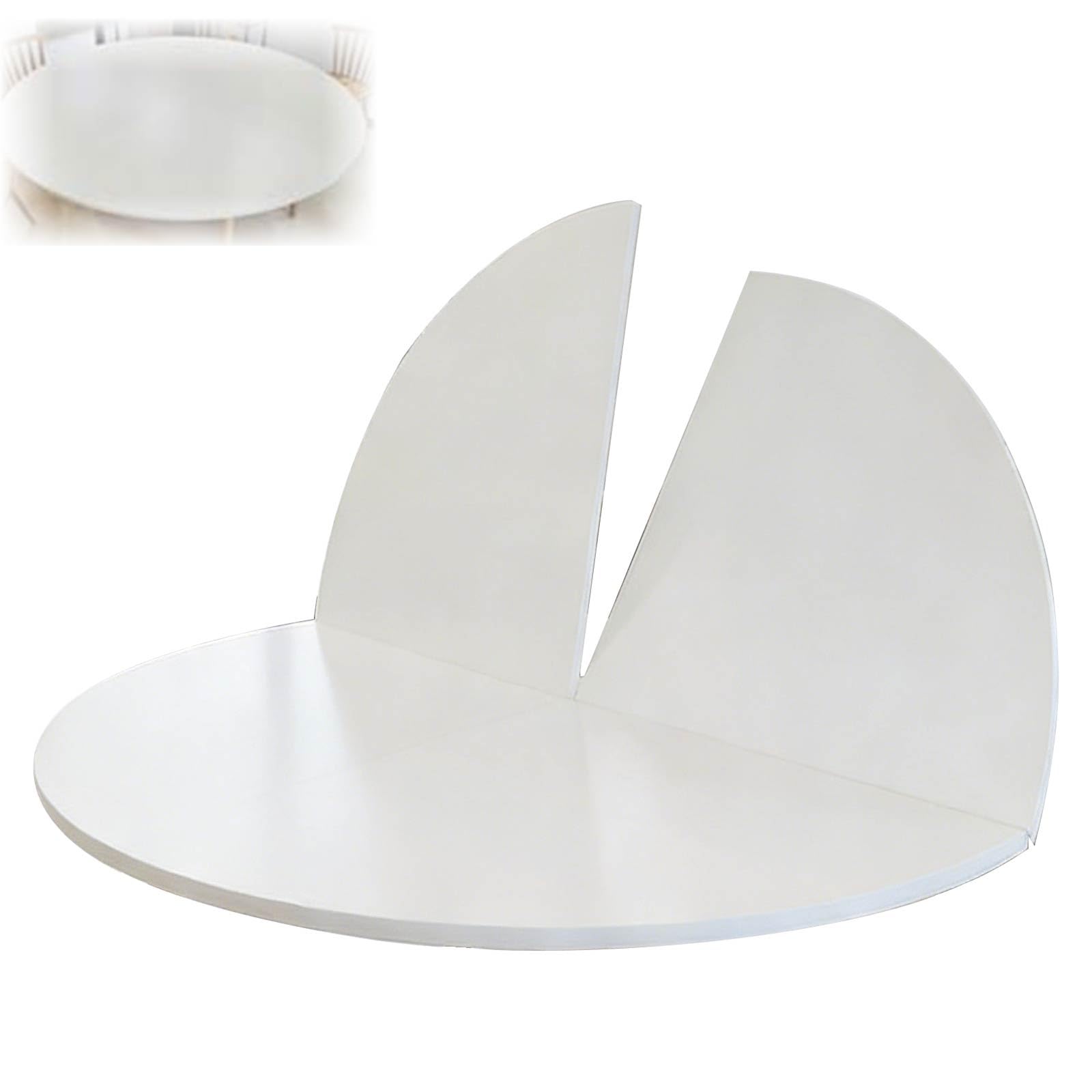 Large Foldable Round Table Top Extender Four-fold 47"-86" Round Folding Tables Outdoor Table Top Extender Table-Top Replacement Portable Wood-Top for Kitchen and Dining(White,66.9")