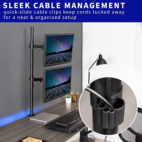 Support Écran Vertical Extra Haut Ajustable pour Double Moniteur 27 Pouces VIVO - 8