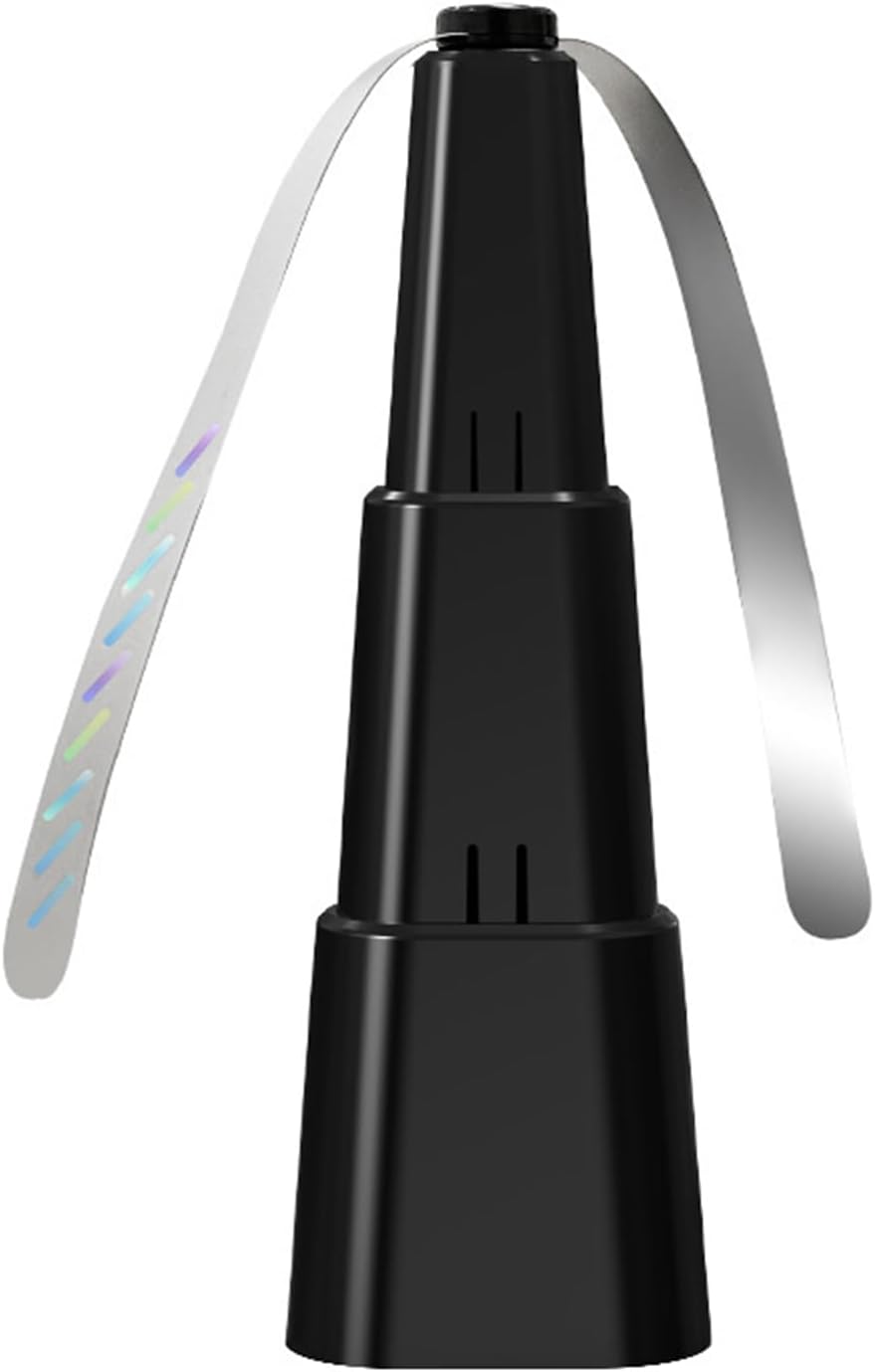 Holographic Table Fan, Black, Battery-Powered Decorative Spinning Fans with Iridescent Blades for Dining, Picnic, BBQ, Party, Restaurant, 4 Pack