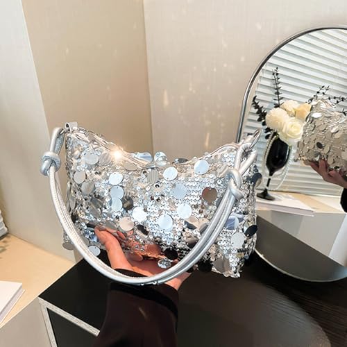Women Sequin Bag Small Shoulder Tote Sparkly Purse Clutch Handbags Evening Bag Party Bling Glitter Sparkle Sequin Purse3