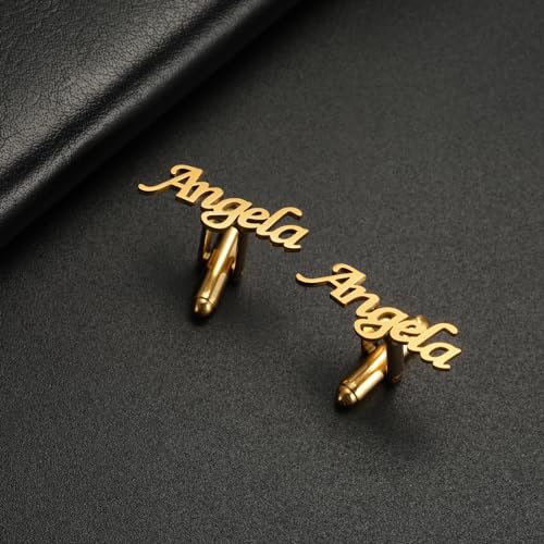 Mancuernillas Personalizadas de Acero Inoxidable Doradas miniatura 4