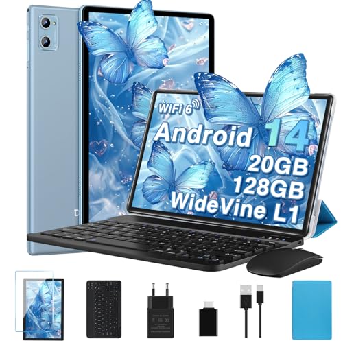 Tablet 10 Pulgadas con 20GB RAM+128GB ROM/TF Ampliable a 2TB, Tablet Android 14 con Widevine L1,5G...