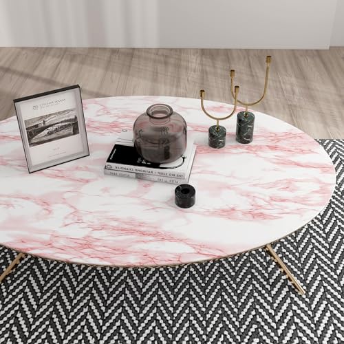 image for practicalWs 23.6in ×118in White Pink Marble Wallpaper Peel and Stick 