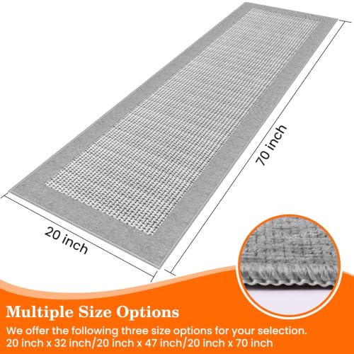 StepRite Kitchen Rugs, Kitchen Mats for Floor, 70"x20" Non-Slip Machine-Washable Kitchen Throw Rug, Light Grey by StepRite - Used condition - Image 2