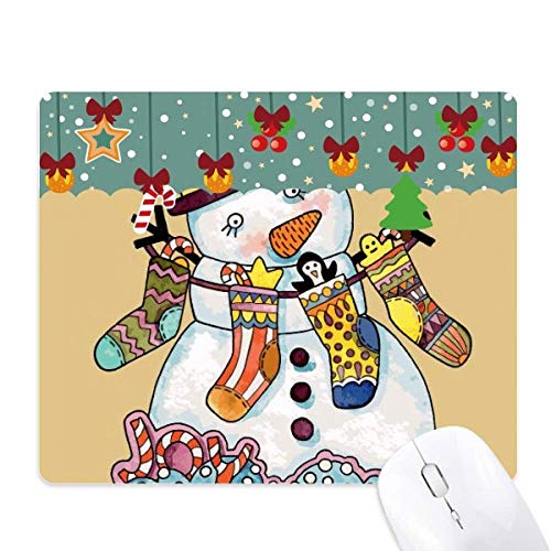 Tapis de souris de Noël bonhomme de neige pour décorer votre bureau festif