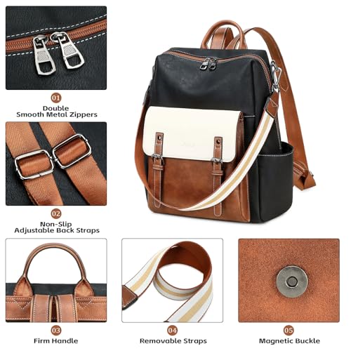 Image of AGLOD Backpack Purse for Women PU Leather Back Packs Designer Ladies Shoulder Bag Fashion Faux Work Travel Handbags