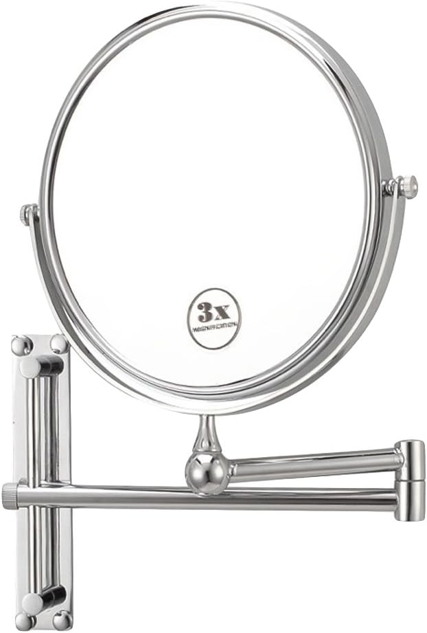 Nameek's Glimmer Round Wall-Mounted 3X Mirror AR7708, Chrome