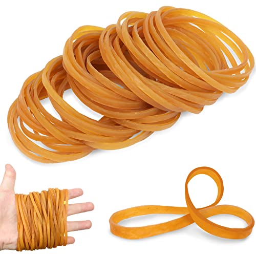 Gummibänder Set, 50 Stück Gummiringe aus Natürlichem Kautschuk, Breiter und Dicke Gummiband mit 10 CM Flacher Länge, Guter Elastizität für Büro, Zuhause und Schulbedarf (Gelbe-50pcs)