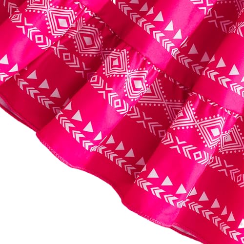 Toddler Girl Dresses - Casual Geometric Pattern Belted Dress - Toddler Girl Shirts Dress Sleeved Size（3-7T）4