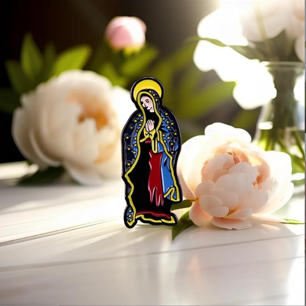 Amazon.com: Ficsowy Enamel Pins Virgin Mary Lapel Pins for Badge
