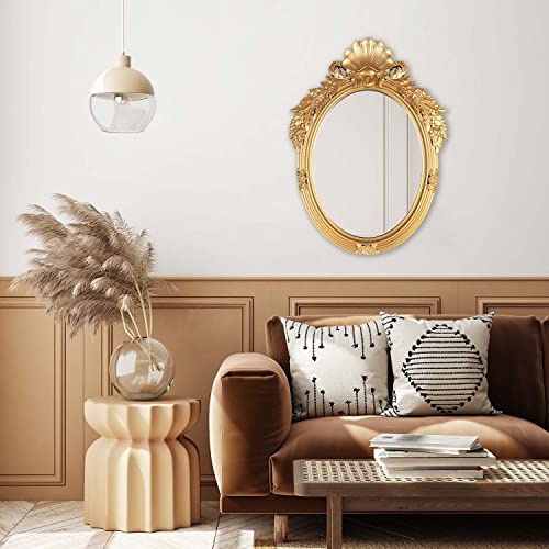 Mirrorize 26 X 35 Antique Gold Mirror For Living Room, Vintage Gold Framed Oval Mirror, Decorative Large Gold Mirror For Wall Decor, (Imp8569) #TOP1