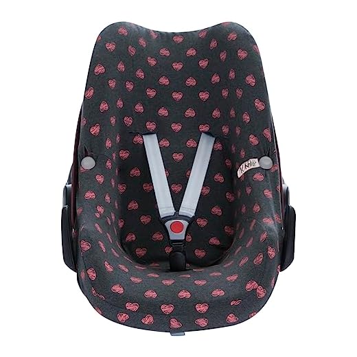 JANABEBE Bilbarnstolsskydd kompatibel med Bebé Confort Maxi Cosi Pebble (Fluor Heart)