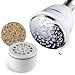 AquaCare By Hotel Spa Filtered Shower Head 4 Inch Chrome Face 6 Setting Showerhead with 3 Stage Shower Filter Cartridge Inside. (Dual White/Chrome Finish)